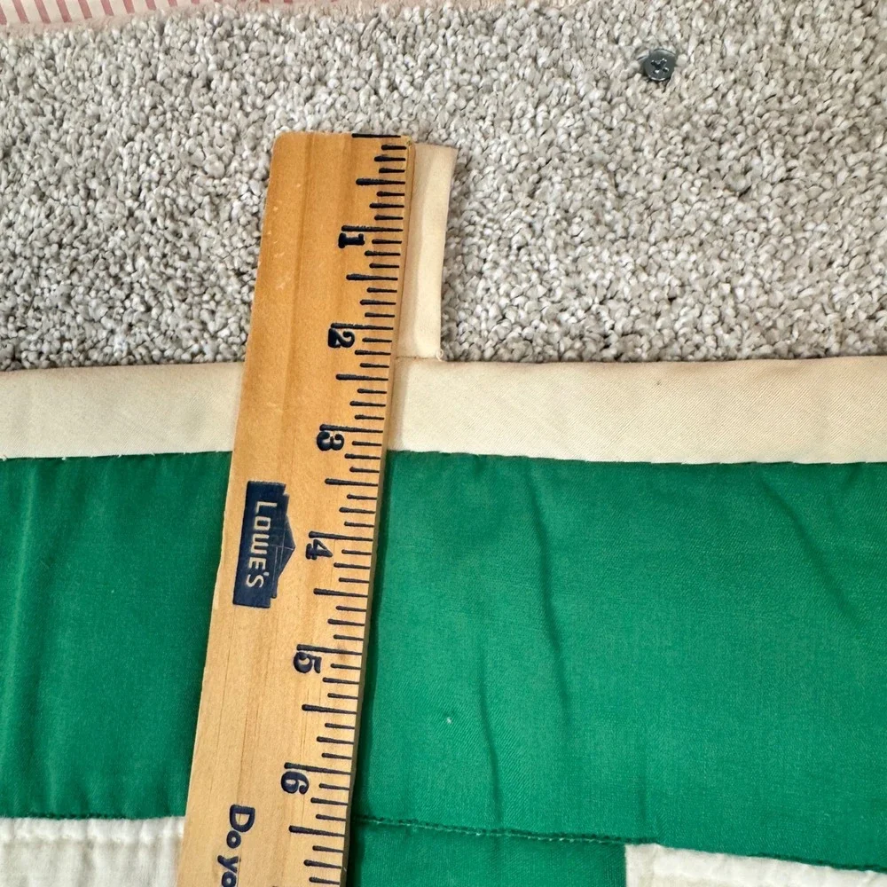 Vintage Handmade Embroidered Floral Quilt Wall Hanging Green Botanical Garden